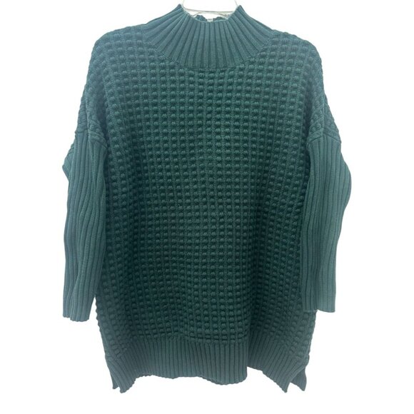 French Connection Sweaters - FRENCH CONNECTION Mock Turtleneck Sweater Emerald Green Size M Cotton Chunky